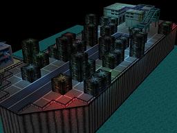 Click to view large image Deck of ship has stacks of containers with gaps between.