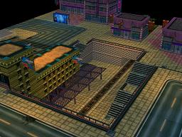 Click to view large image Shopping mall in girlie colours with subway station in foreground.