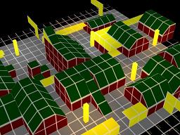 Click to view large image Warehouses viewed with colours indicating surface type.