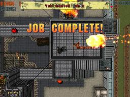 Final generator explodes, with big message “JOB COMPLETE!”