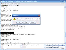When closing TextStudio, a message box says: “There are 2 unsaved files. Would you like to save them?” There are 3 buttons: “Yes”, “No” and “Cancel”.