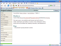 Firefox 2 with various Add-ons and the Winestripe theme.