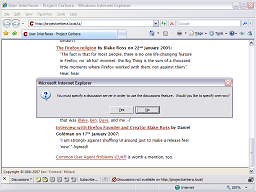 Message box asking for a discussion server.