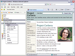 Showing an item’s context menu.