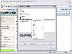 Context menu for an item in the treeview.