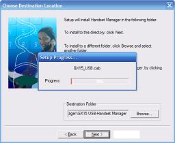 Setup Progress… Progress: GX15_USB.cab 0%.