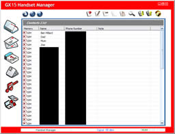 GX15 Handset Manager, Contacts List.