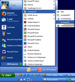 Selected the TortoiseSVN item from Start > All Programs > TortoiseSVN.
