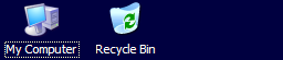 Icons for My Computer and Recycle Bin on the desktop.