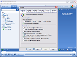 First tab of the Options dialogue is the Player tab.